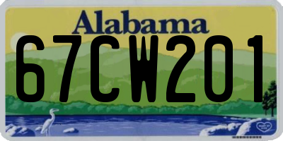 AL license plate 67CW201