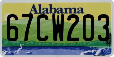 AL license plate 67CW203
