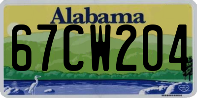 AL license plate 67CW204