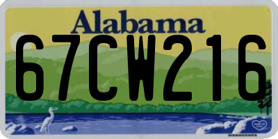 AL license plate 67CW216