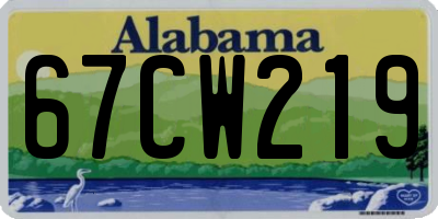 AL license plate 67CW219