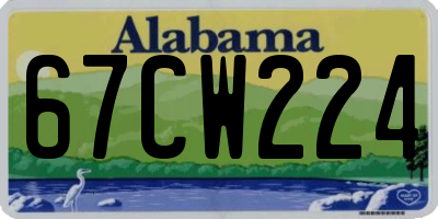 AL license plate 67CW224