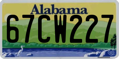 AL license plate 67CW227