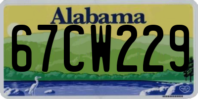 AL license plate 67CW229
