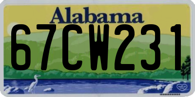 AL license plate 67CW231