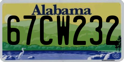 AL license plate 67CW232