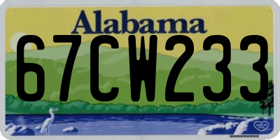 AL license plate 67CW233