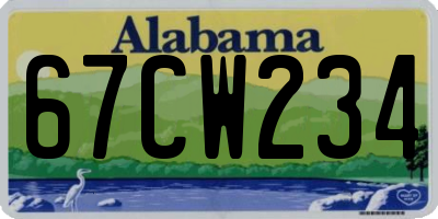 AL license plate 67CW234