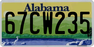 AL license plate 67CW235