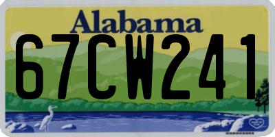 AL license plate 67CW241