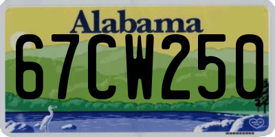 AL license plate 67CW250