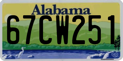 AL license plate 67CW251