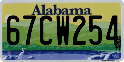 AL license plate 67CW254