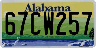AL license plate 67CW257