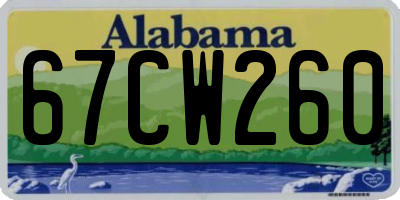 AL license plate 67CW260