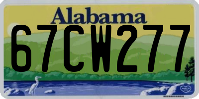 AL license plate 67CW277