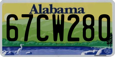 AL license plate 67CW280