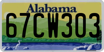 AL license plate 67CW303