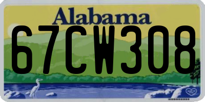 AL license plate 67CW308