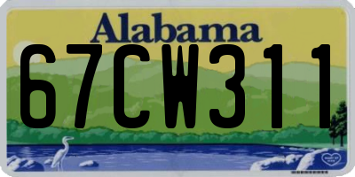 AL license plate 67CW311