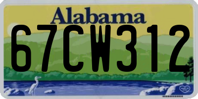 AL license plate 67CW312