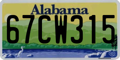 AL license plate 67CW315
