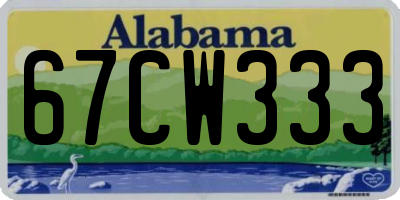 AL license plate 67CW333
