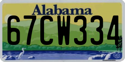 AL license plate 67CW334