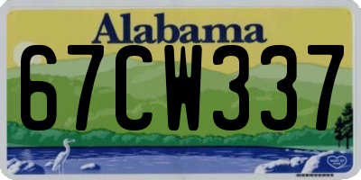AL license plate 67CW337