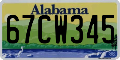 AL license plate 67CW345