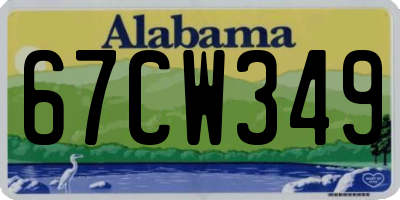 AL license plate 67CW349