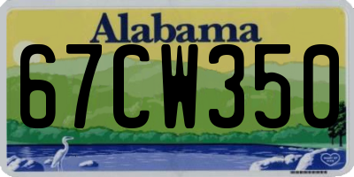 AL license plate 67CW350