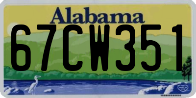 AL license plate 67CW351