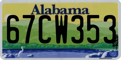 AL license plate 67CW353