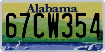 AL license plate 67CW354