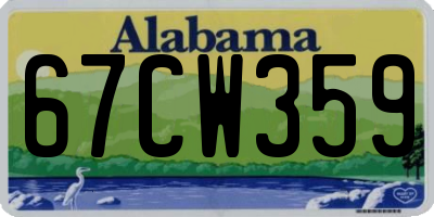 AL license plate 67CW359