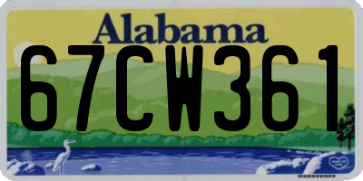 AL license plate 67CW361