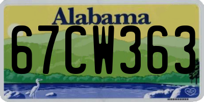 AL license plate 67CW363