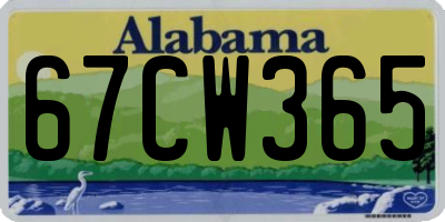 AL license plate 67CW365
