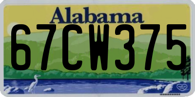 AL license plate 67CW375