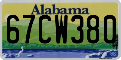 AL license plate 67CW380