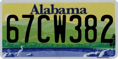 AL license plate 67CW382