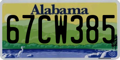 AL license plate 67CW385