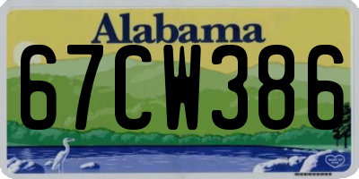 AL license plate 67CW386