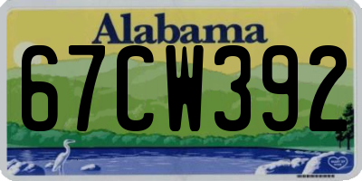AL license plate 67CW392