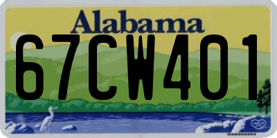 AL license plate 67CW401