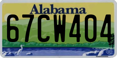 AL license plate 67CW404
