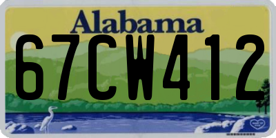 AL license plate 67CW412