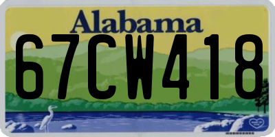 AL license plate 67CW418