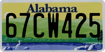 AL license plate 67CW425